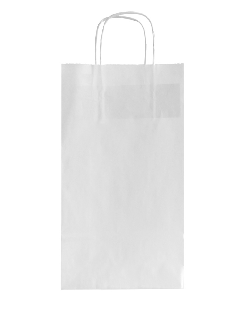 Χάρτινη τσάντα στριφτής λαβής (Λευκό kraft) 18+8/33 εκ. (κιβώτιο 500 τμχ)