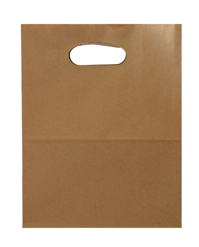 Χάρτινη τσάντα με λαβή χούφτα (Kαφέ kraft) 21+12/27,5 εκ. (κιβώτιο 750 τμχ)