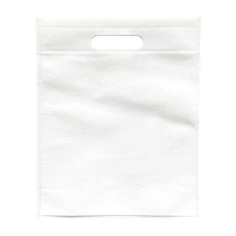 Τσάντα non woven με λαβή χούφτα( λευκό χρώμα) 25+10/30 εκ. (κιβώτιο 400 τμχ)