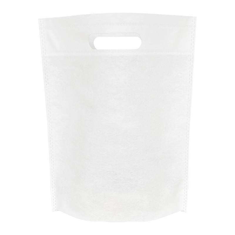 Τσάντα non woven με λαβή χούφτα( λευκό χρώμα) 25+10/30 εκ. (κιβώτιο 400 τμχ)